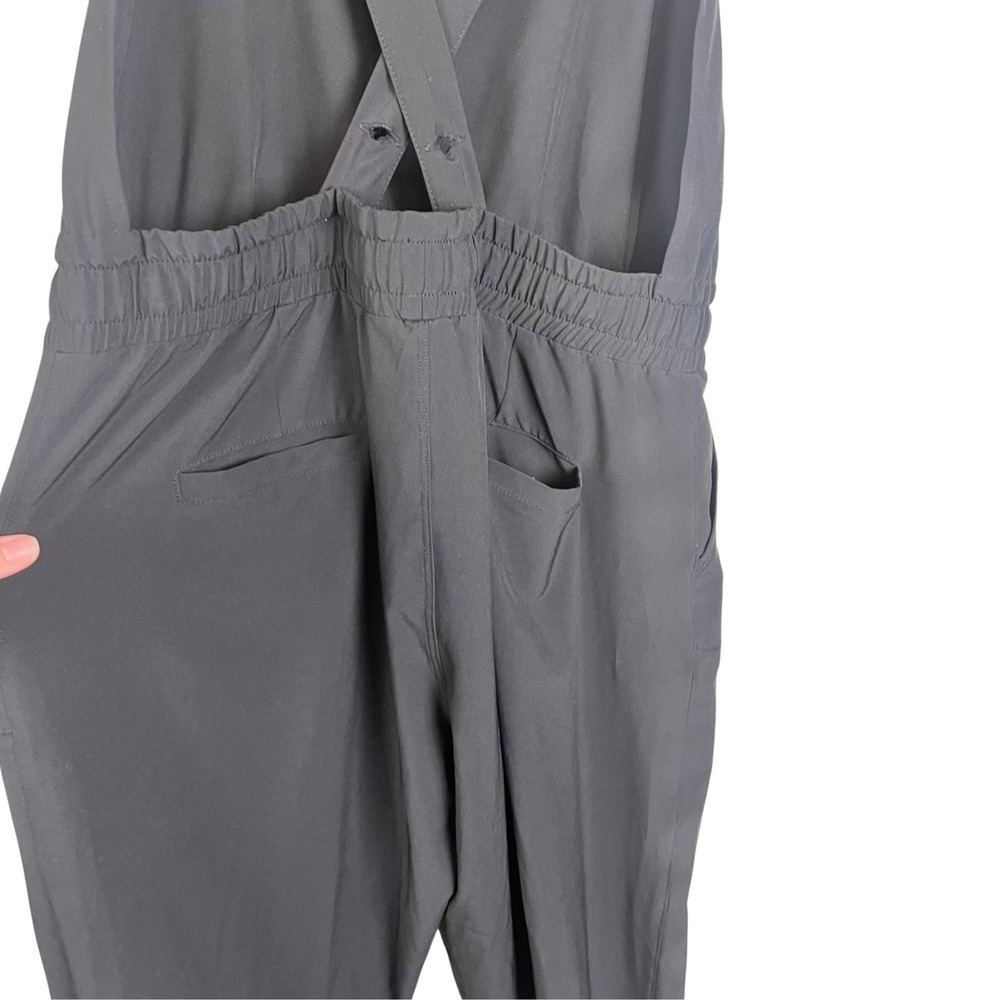 Albion Fit Jetsetter Jumper Black Jumpsuit Square Neck Ankle Zip Womens Medium - Picture 5 of 13